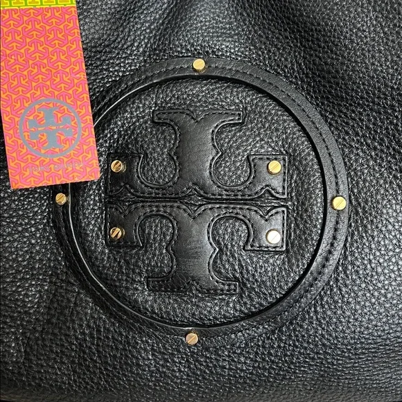 Tory Burch Black Pebbled Leather Maisey Shopper Tote